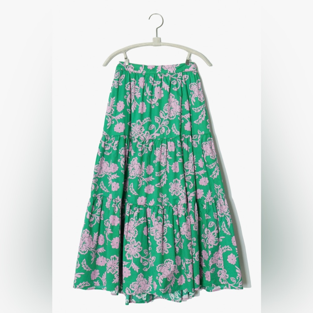 Floral Green and Pink Women's Skirt